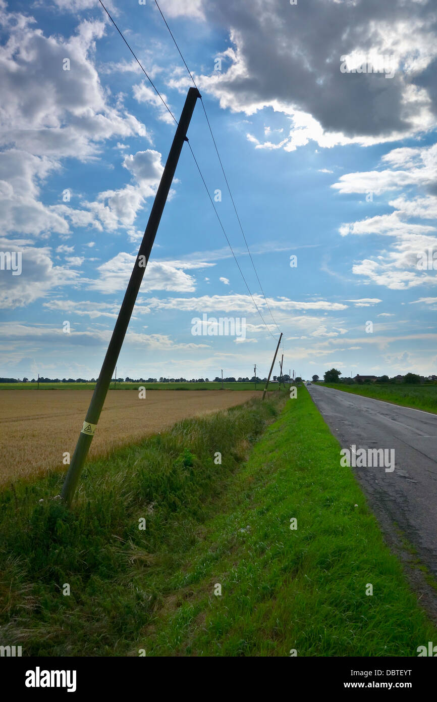 Route Fenland Lincolnshire fens Banque D'Images