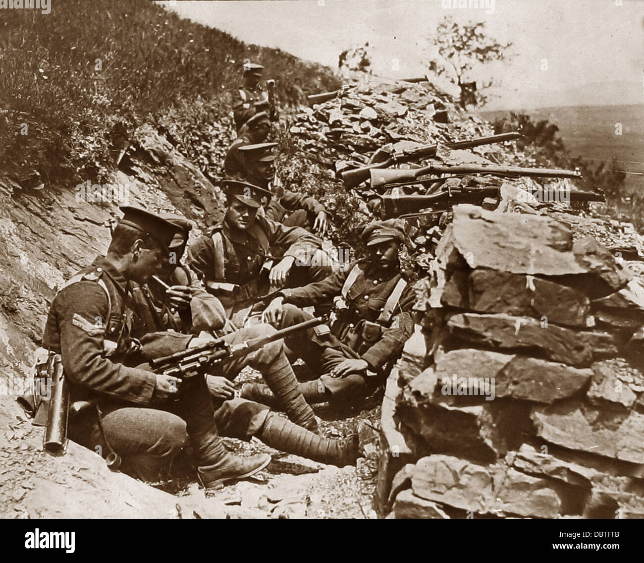 Les troupes britanniques dans la région de Salonique pendant WW1 Banque D'Images