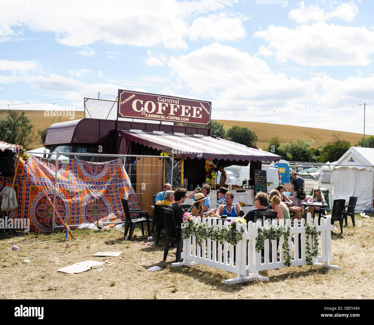 Hertfordshire, UK, 04/08/2013 : Standon appelant Festival. Atmosphère, le festival est situé dans la campagne du Hertfordshire près de Ware. Photo par Julie Edwards Banque D'Images