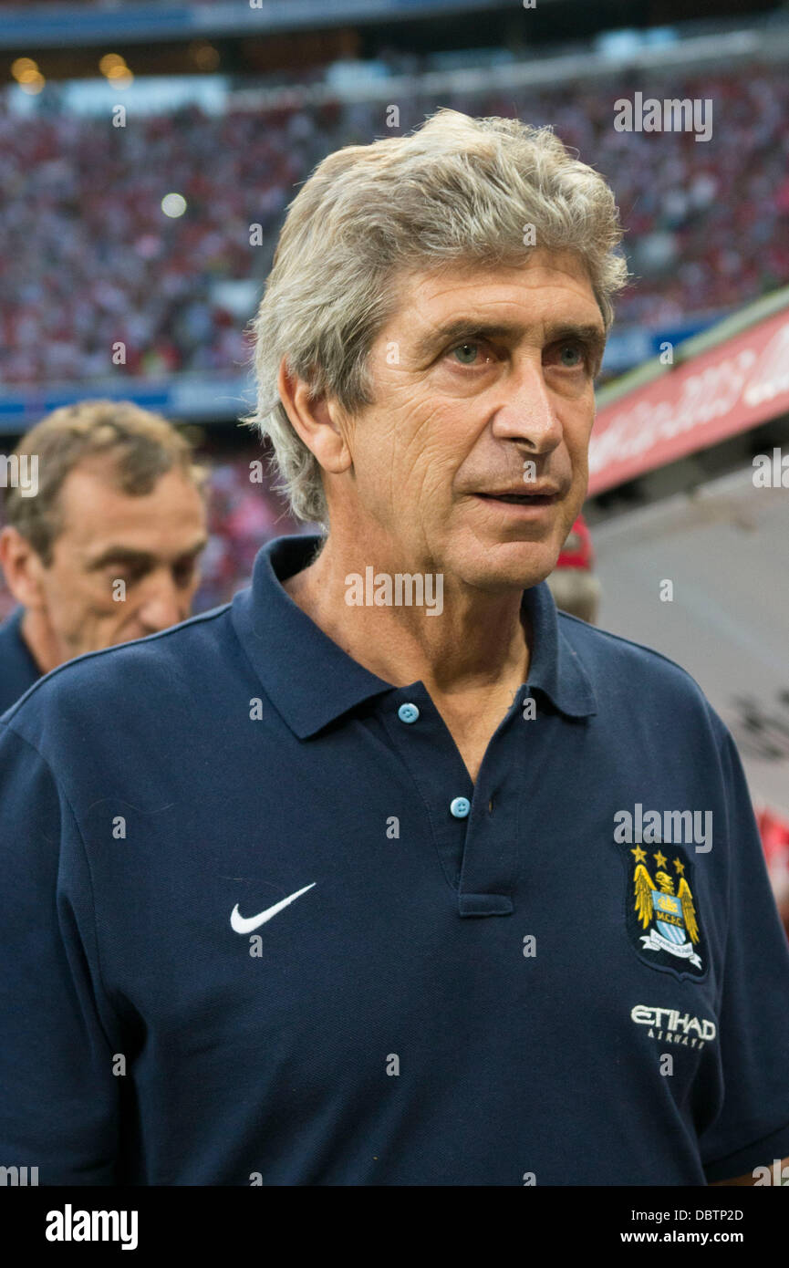 Manuel Pellegrini (Man.C), le 1 août, 2013 - Football / Soccer : Audi Cup 2013 match final entre FC Bayern Munchen 2-1 Manchester City à l'Allianz Arena de Munich, Allemagne. (Photo de Maurizio Borsari/AFLO) [0855] Banque D'Images