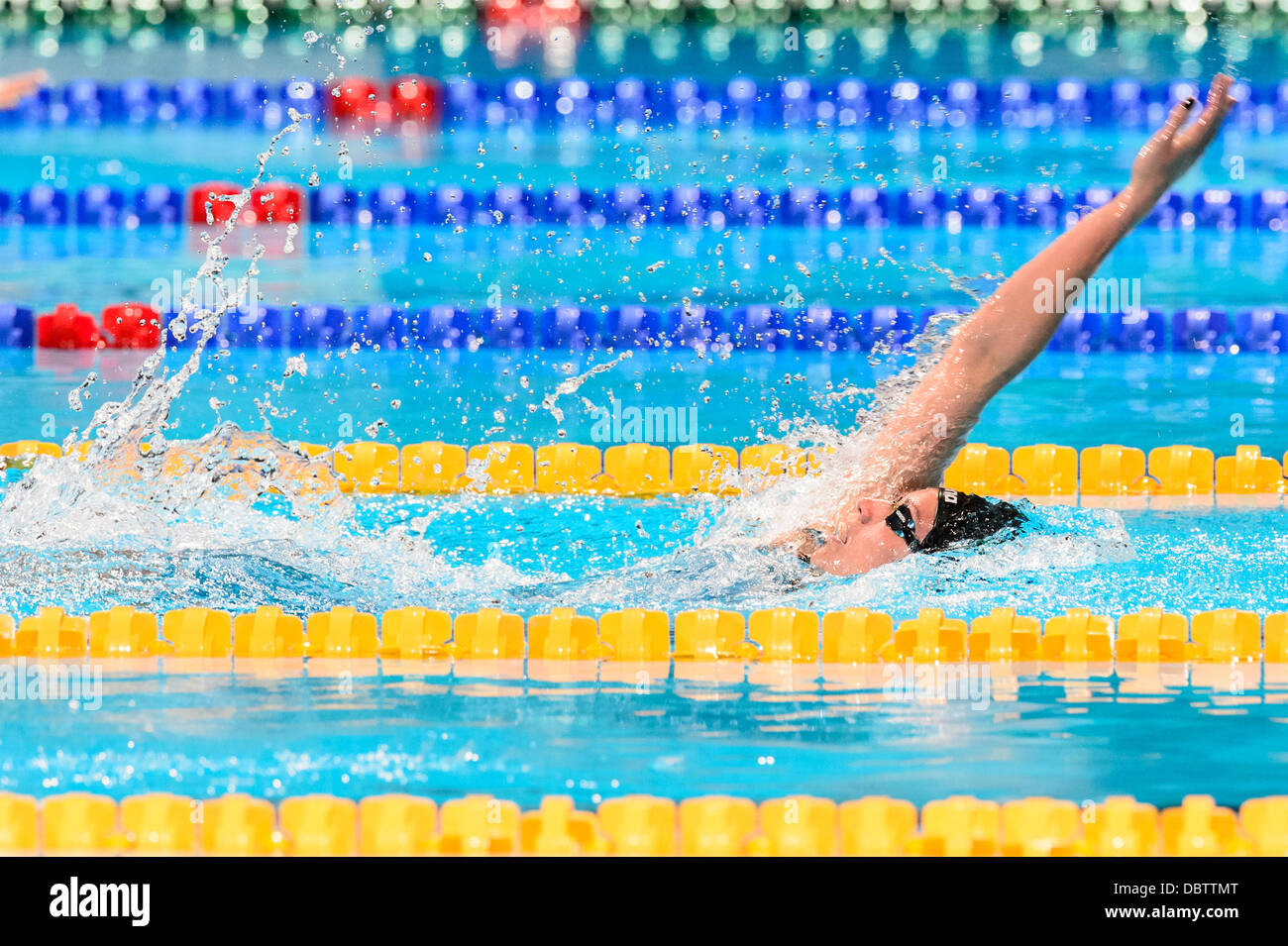 Barcelone, Espagne. Août 4th, 2013 : Hongrie's Katinka Hosszu participe à la women's 400m quatre nages individuel à la 15e finale des Championnats du Monde FINA à Barcelone. Credit : matthi/Alamy Live News Banque D'Images