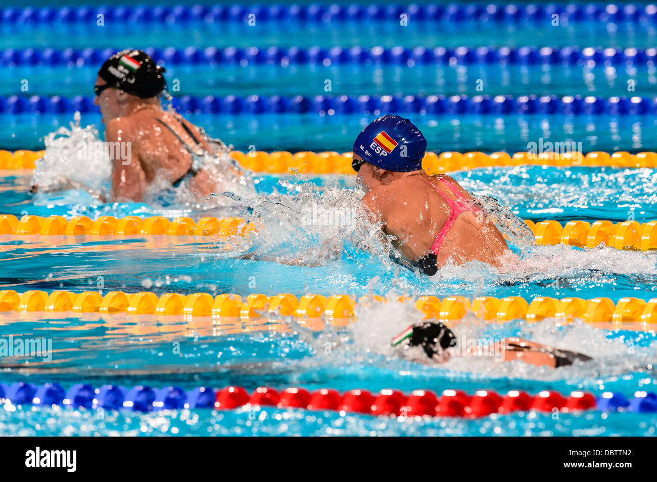 Barcelone, Espagne. Août 4th, 2013 : Spain's Mireia Belmonte Garcia participe à la women's 400m quatre nages individuel à la 15e finale des Championnats du Monde FINA à Barcelone. Credit : matthi/Alamy Live News Banque D'Images