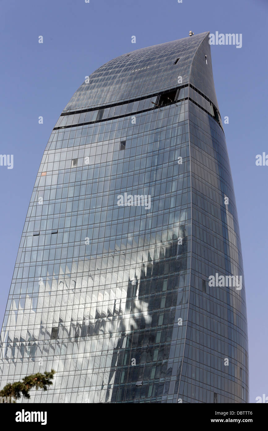 Bâtiment de la tour de la flamme, Bakou, Azerbaïdjan, Asie centrale, Asie Banque D'Images