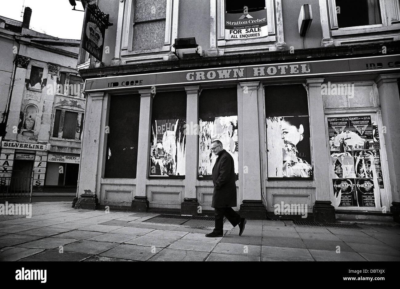 Au début des années 90, photo de l'ancien hôtel de la Couronne à Devonport, Plymouth, Royaume-Uni. Banque D'Images