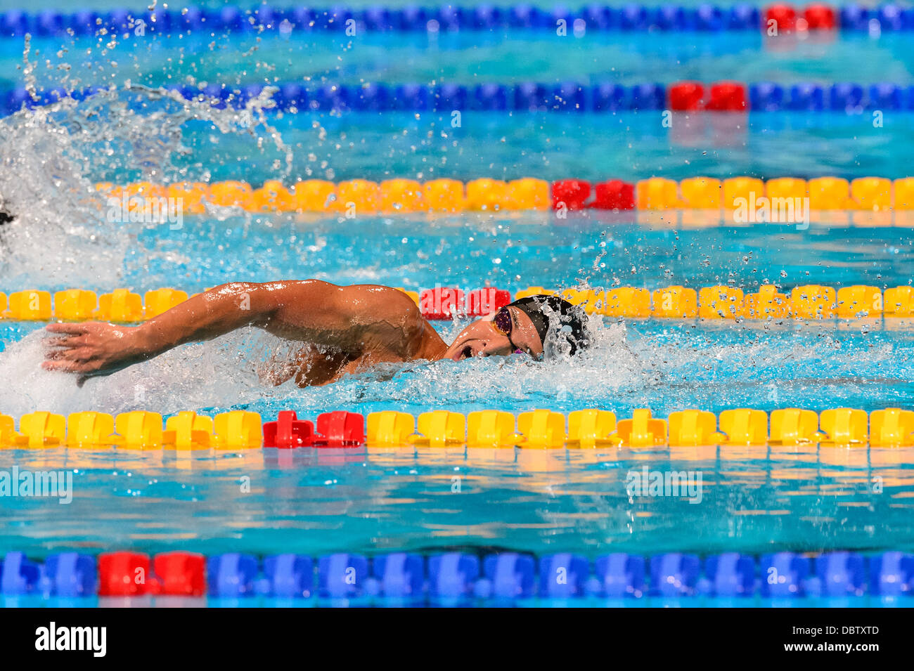 Barcelone, Espagne. Août 4th, 2013 : Le Japon est en concurrence dans le Seto Daiya men's 400m quatre nages individuel à la 15e finale des Championnats du Monde FINA à Barcelone. Credit : matthi/Alamy Live News Banque D'Images