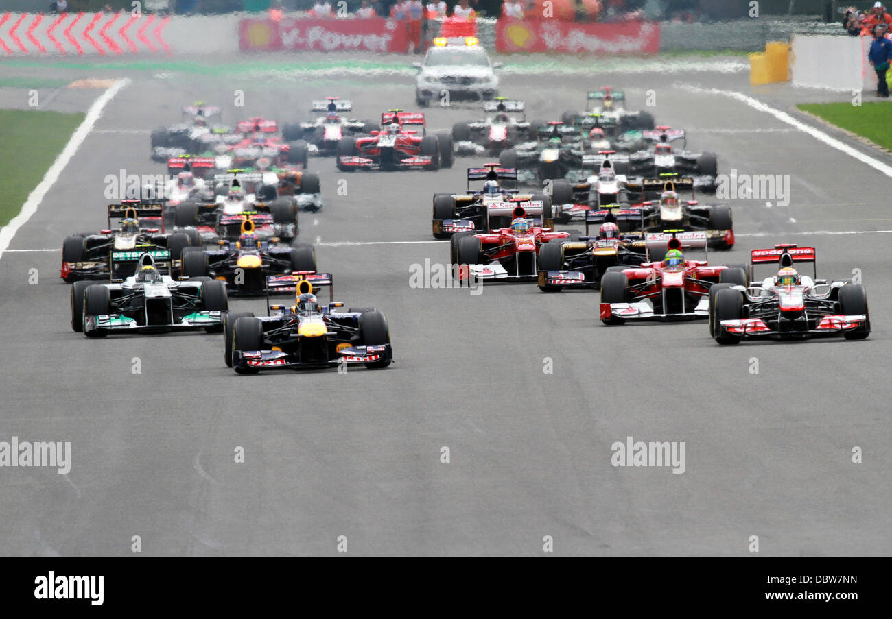 Commencer la Formule 1 - Grand Prix de Belgique qui a eu lieu à Spa Belgique - 28.08.11 Banque D'Images