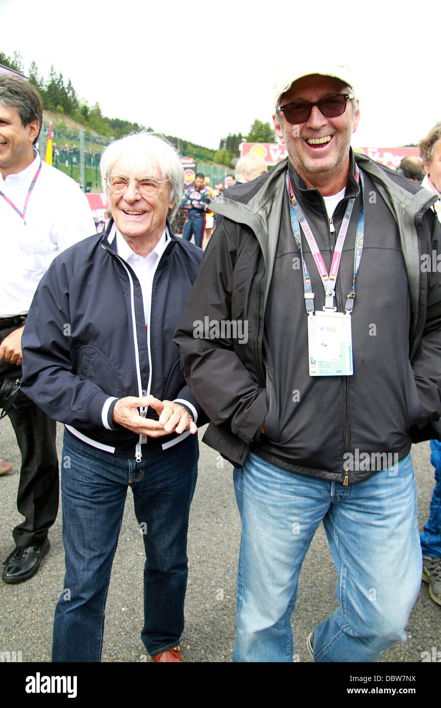 Bernie Ecclestone avec Eric Clapton Formule 1 - Grand Prix de Belgique qui a eu lieu à Spa Belgique - 28.08.11 Banque D'Images