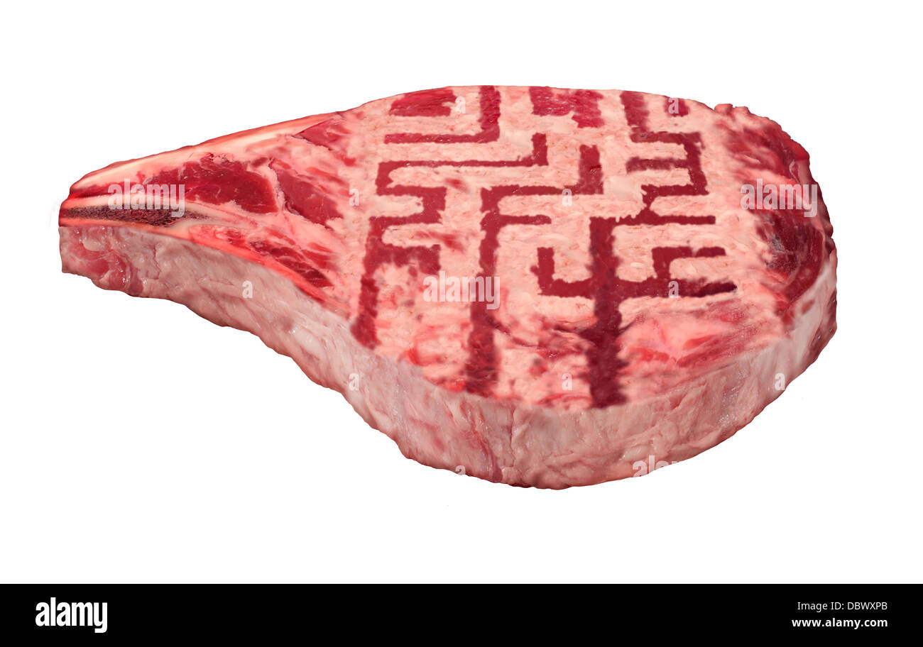 Défi diète concept alimentaire comme un pavé de boeuf Banque D'Images