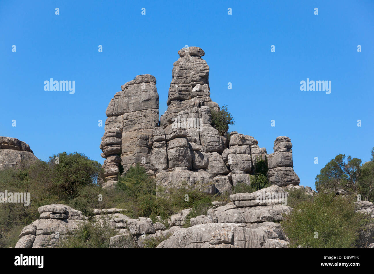 L'érosion des roches karstiques dans la région de El Torcal de Antequera, Andalousie, espagne. Banque D'Images