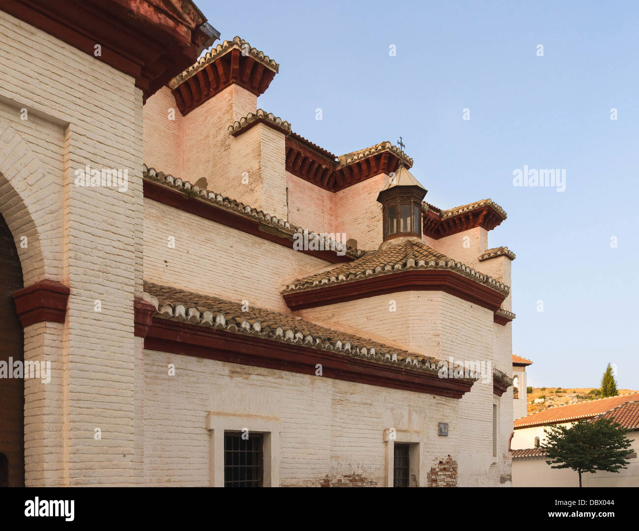 Les éléments architecturaux de l'église San Nicolas, Granada, Espagne Banque D'Images