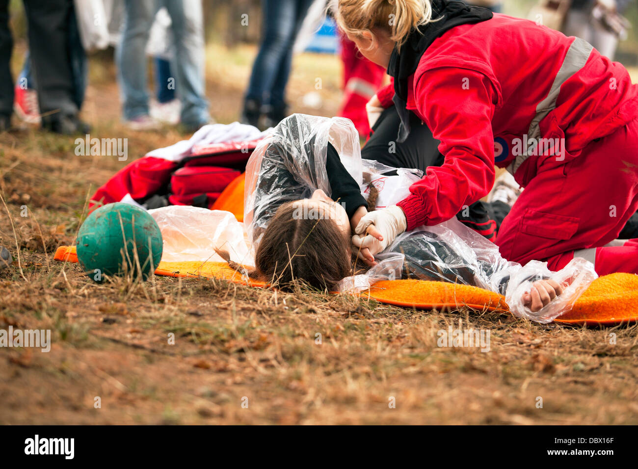 La formation aux premiers secours Banque D'Images