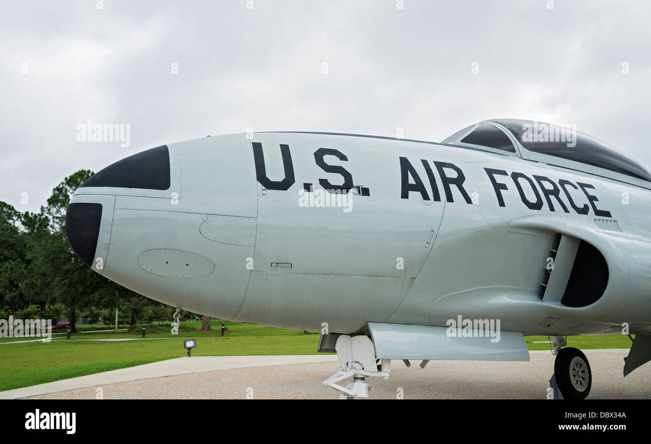 Vintage U.S. Air Force les avions à Moody Air Force Base à Valdosta Georgia. Banque D'Images