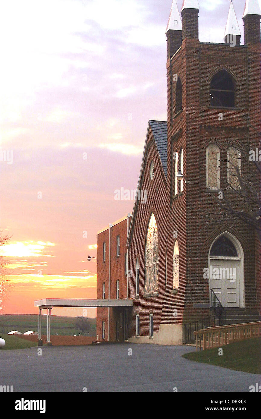 UNITED METHODIST CHURCH AU COUCHER DU SOLEIL, le comté de Lancaster en Pennsylvanie RAPPORTS SEXUELS Banque D'Images