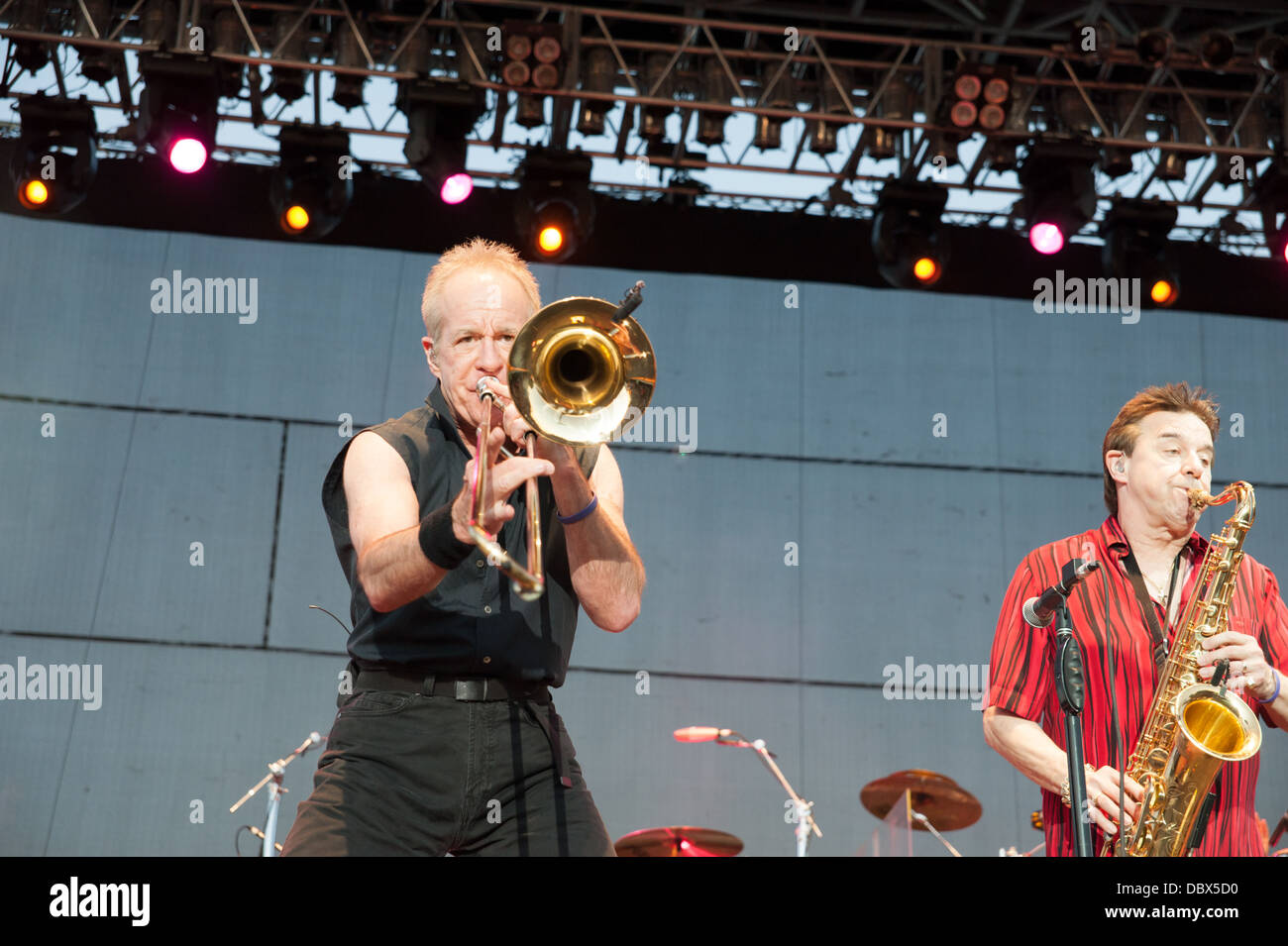 LINCOLN, CA - 3 août : Lee Loughnane du groupe de rock Chicago effectue à Thunder Valley Casino Resort le 3 août dans la région de Lincoln, Banque D'Images