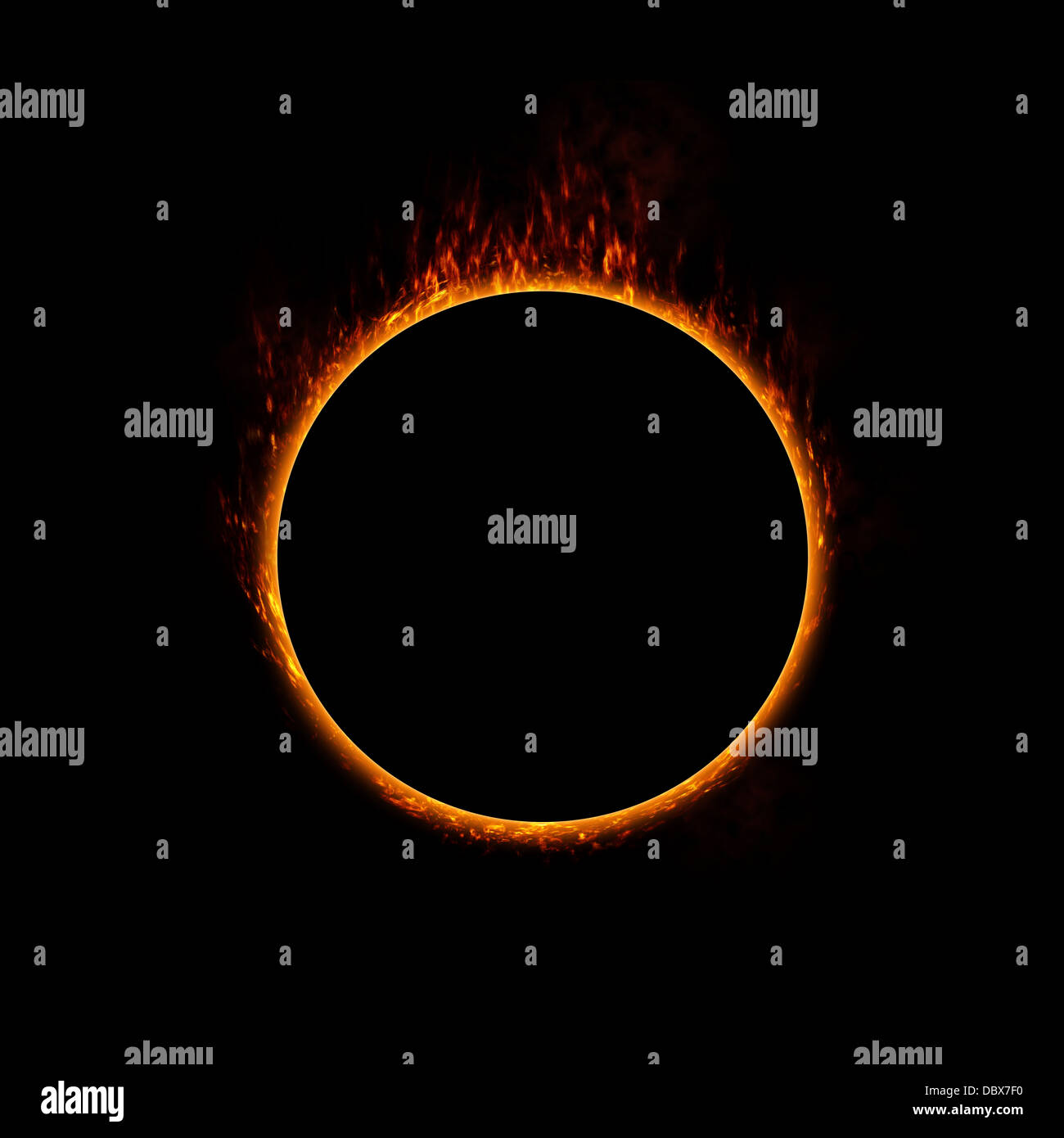 Anneau de Feu Brûlant. concept pour eclipse, l'énergie solaire, de la chaleur ou de l'utilisation dans une conception Banque D'Images