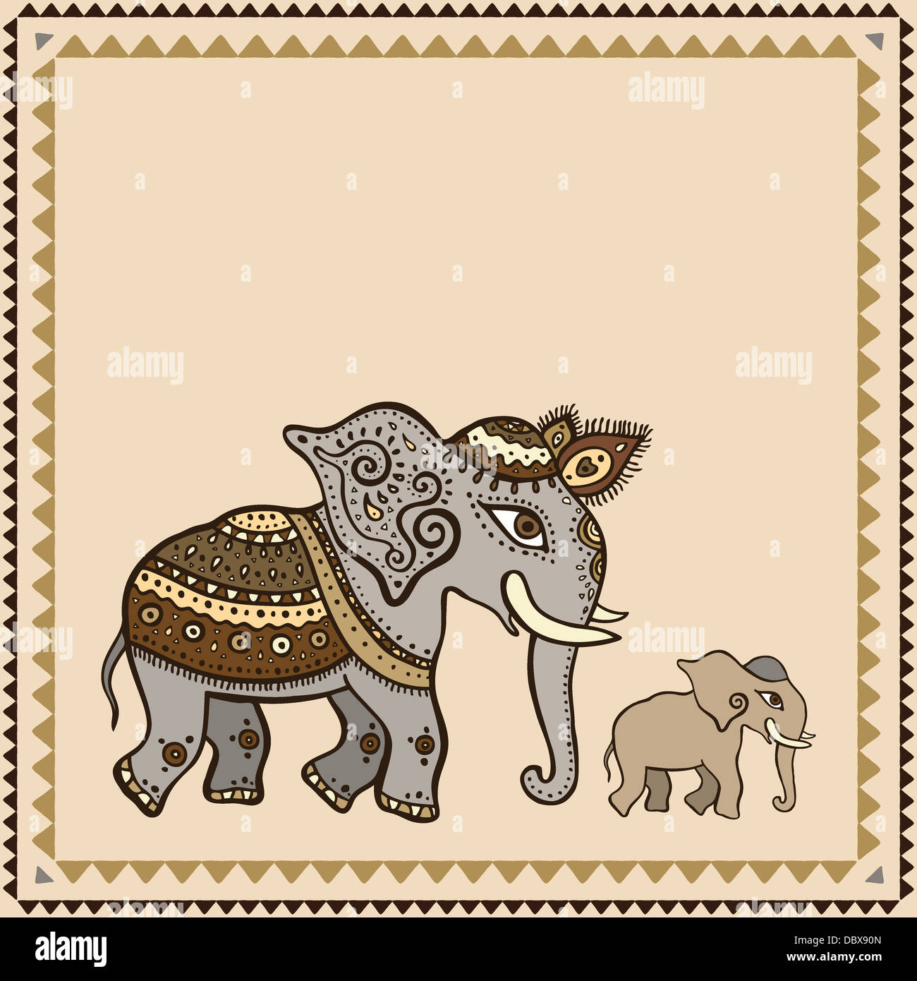 Éléphant ethniques. Le style indien. Banque D'Images