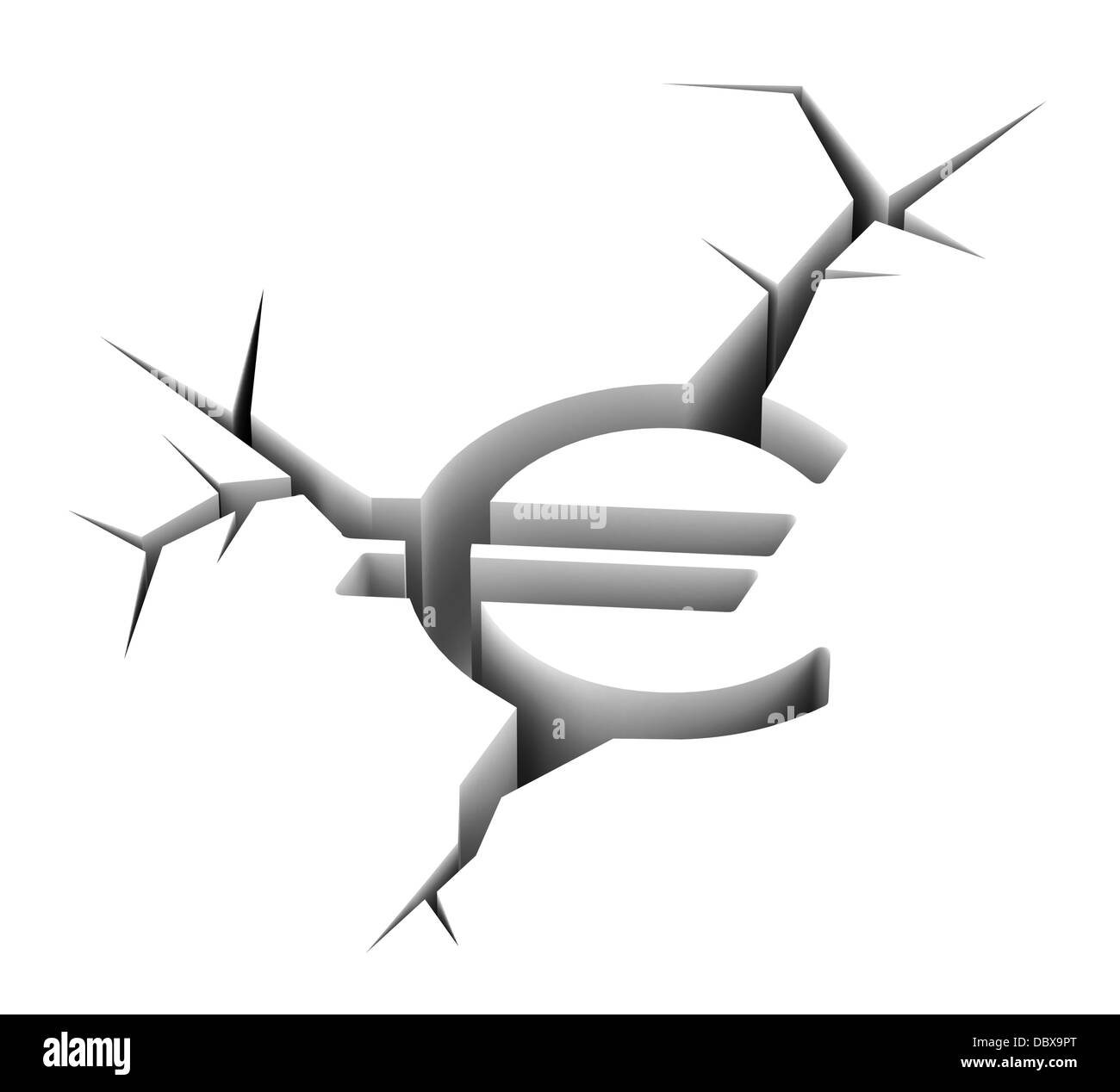 Concept de l'euro s'est écrasé Banque D'Images