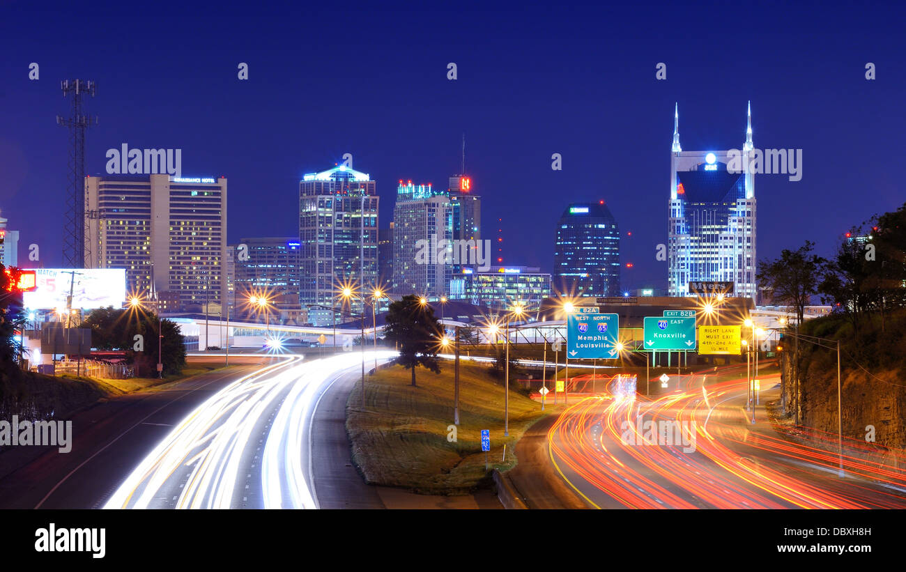 Toits de centre-ville de Nashville, Tennessee, USA. Banque D'Images