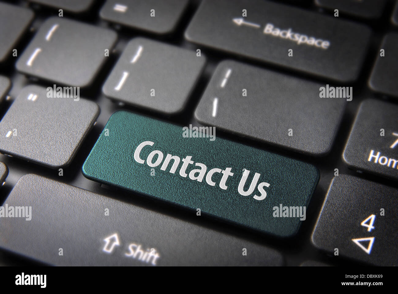 Contactez-nous touche clavier, modèle de site web section fond Photo Stock  - Alamy