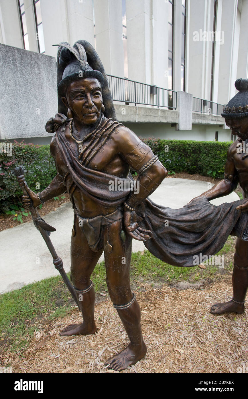 Image SCULPTURE patrimoine indien américain (©BRADLEY COOLEY 2007) MUSÉE D'HISTOIRE DE LA FLORIDE TALLAHASSEE FLORIDE USA Banque D'Images