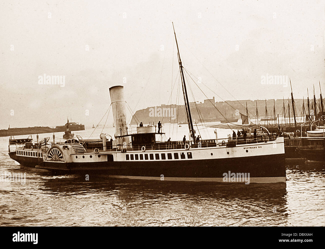 Cardiff - Paddle Steamer Westward Ho période victorienne Banque D'Images