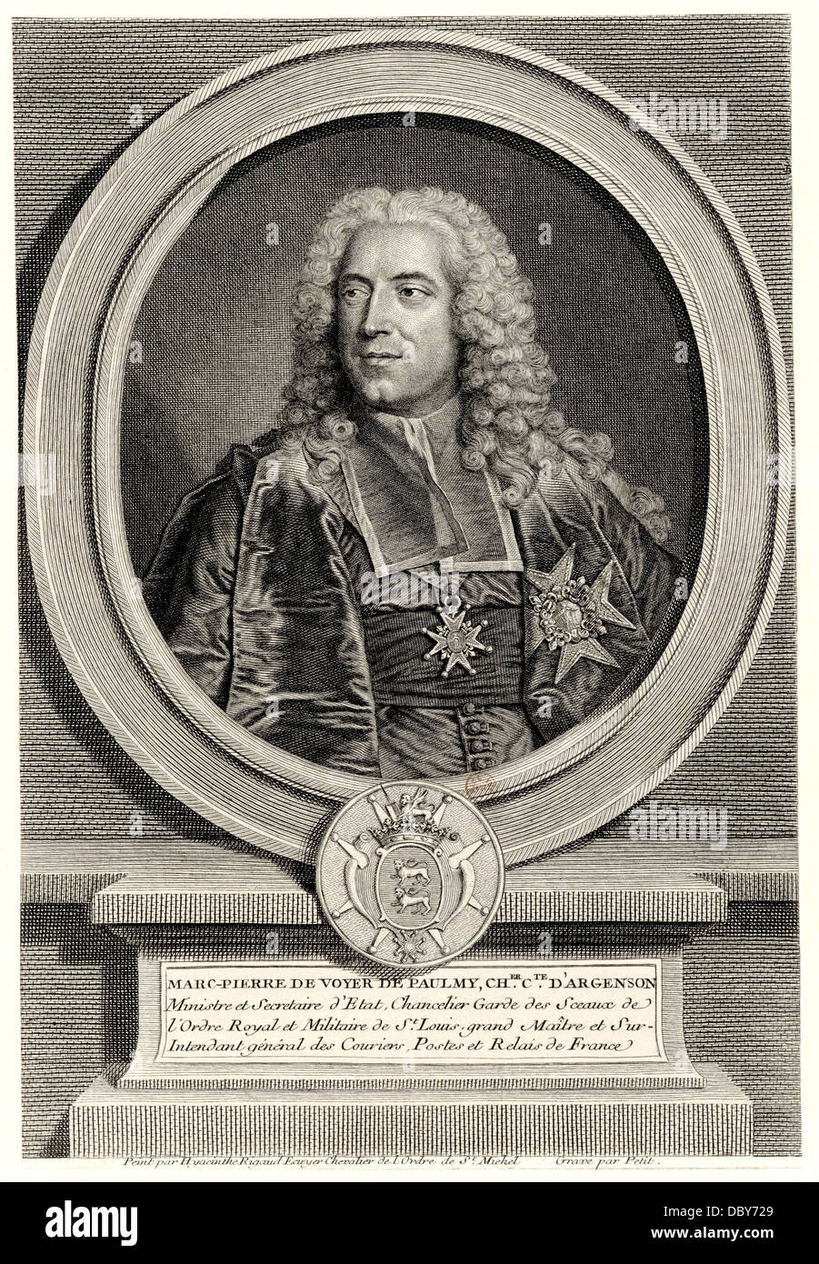 Marc-Pierre de Voyer de Paulmy d'Argenson (1696 - 1764), homme politique français. Banque D'Images