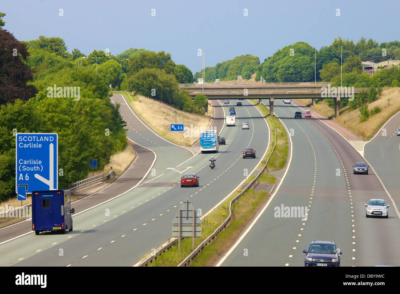 Carlisle Junction 42 sur la M6, Cumbria, Angleterre nord-ouest près de la frontière écossaise. Banque D'Images