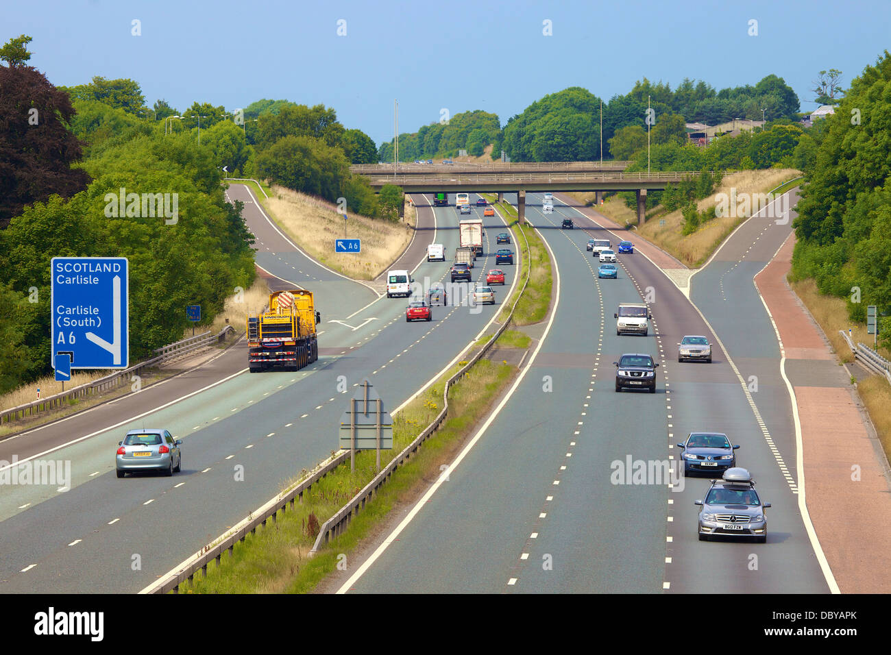 Carlisle Junction 42 sur la M6, Cumbria, Angleterre nord-ouest près de la frontière écossaise. Banque D'Images
