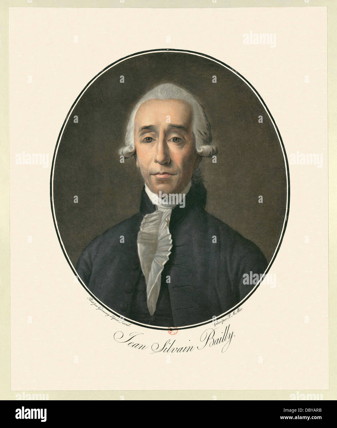 Jean-Sylvain Bailly (1736-1793) est un astronome et mathématicien français devenu une figure politique pendant la Révolution française. Il est le premier maire de Paris et préside le serment sur le court de tennis en 1789. Banque D'Images