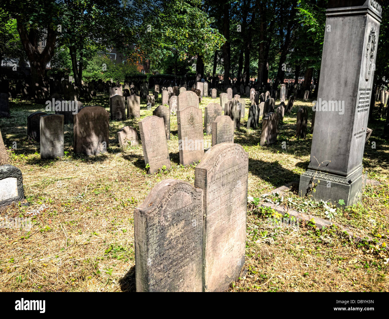 Le cimetière juif dans le centre de Copenhague, Danemark Banque D'Images