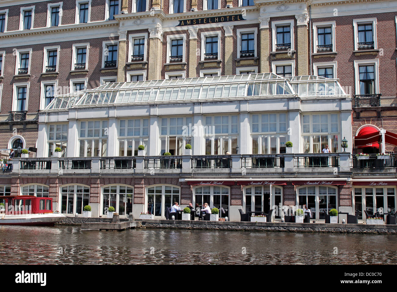 Amsterdam Pays-Bas Hollande Europe Luxury Hotel Amstel sur Canal Amstel Banque D'Images