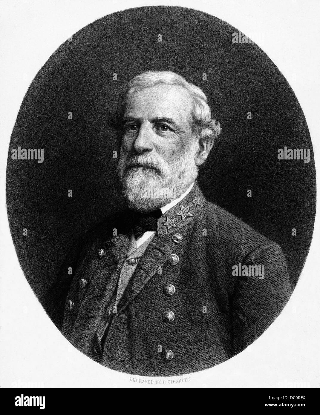 1800s 1860s PORTRAIT DE ROBERT E LEE GÉNÉRAL CONFÉDÉRÉ DURANT LA GUERRE CIVILE AMÉRICAINE Banque D'Images