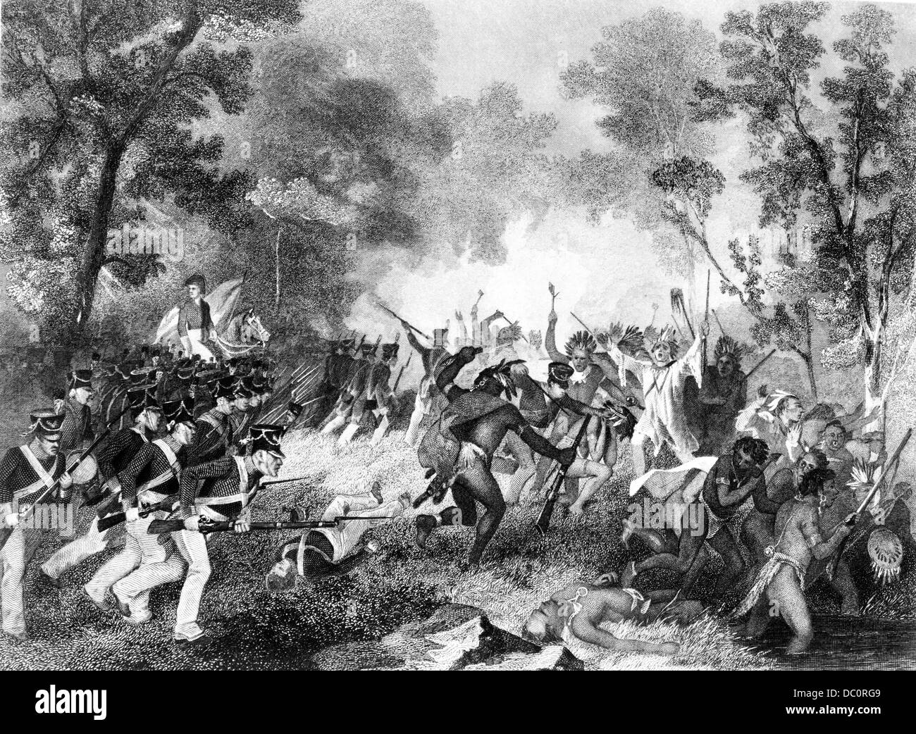 1800s 1810s TECUMSEH'S WAR LA BATAILLE DE TIPPECANOE 6 14 novembre 1811 le général William Henry Harrison LES INDIENS DE ROUTAGE Banque D'Images