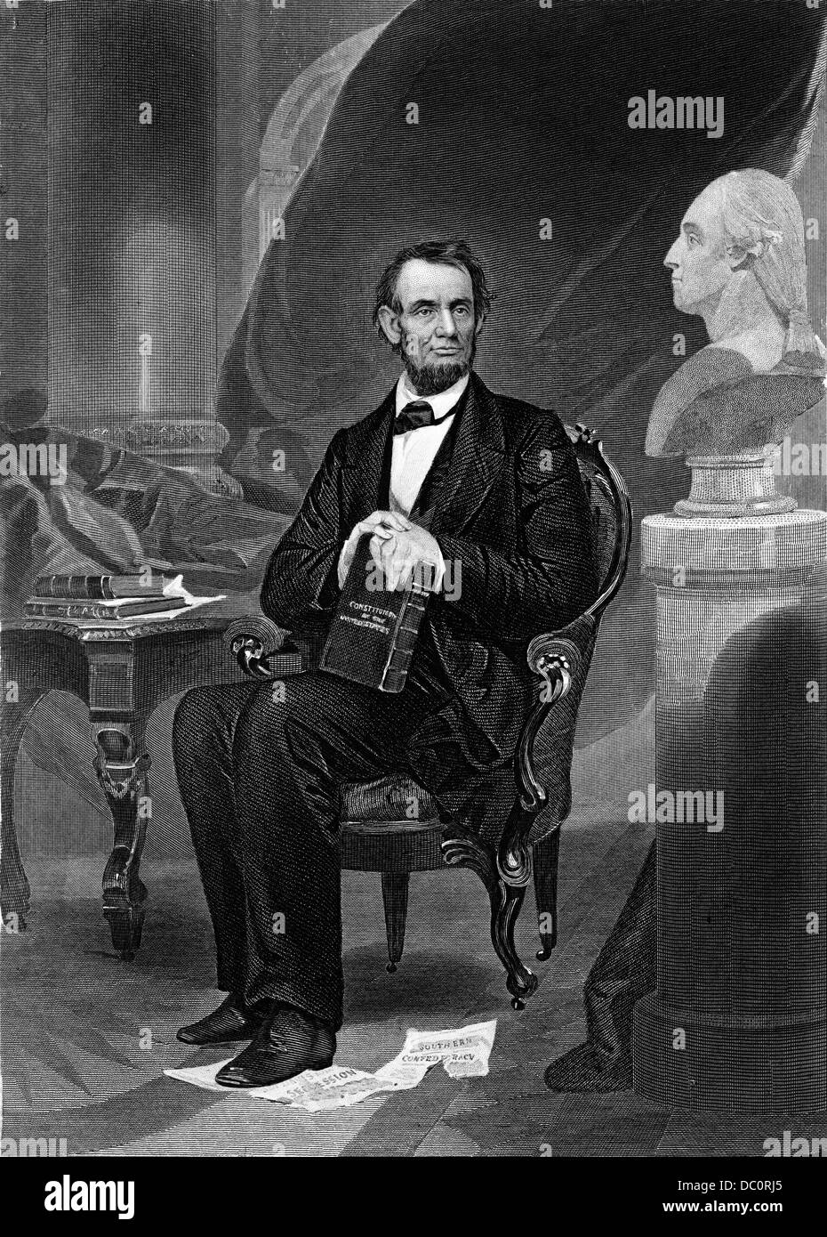 1800s 1860s 1862 PORTRAIT D'ABRAHAM LINCOLN À LA MAISON BLANCHE PHOTO PAR ALONZO CHAPPEL Banque D'Images