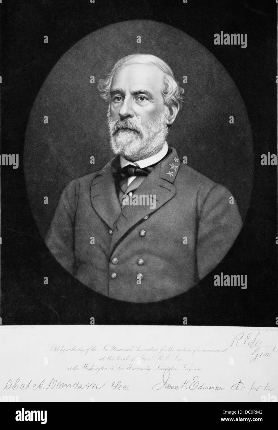 1800s 1860s PORTRAIT DE ROBERT E LEE GÉNÉRAL DE L'armée confédérée PENDANT LA GUERRE CIVILE AMÉRICAINE Banque D'Images