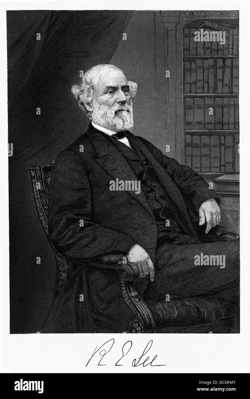 1800s 1860s PORTRAITE DE ROBERT E LEE GÉNÉRAL CONFÉDÉRÉ DURANT LA GUERRE CIVILE AMÉRICAINE Banque D'Images