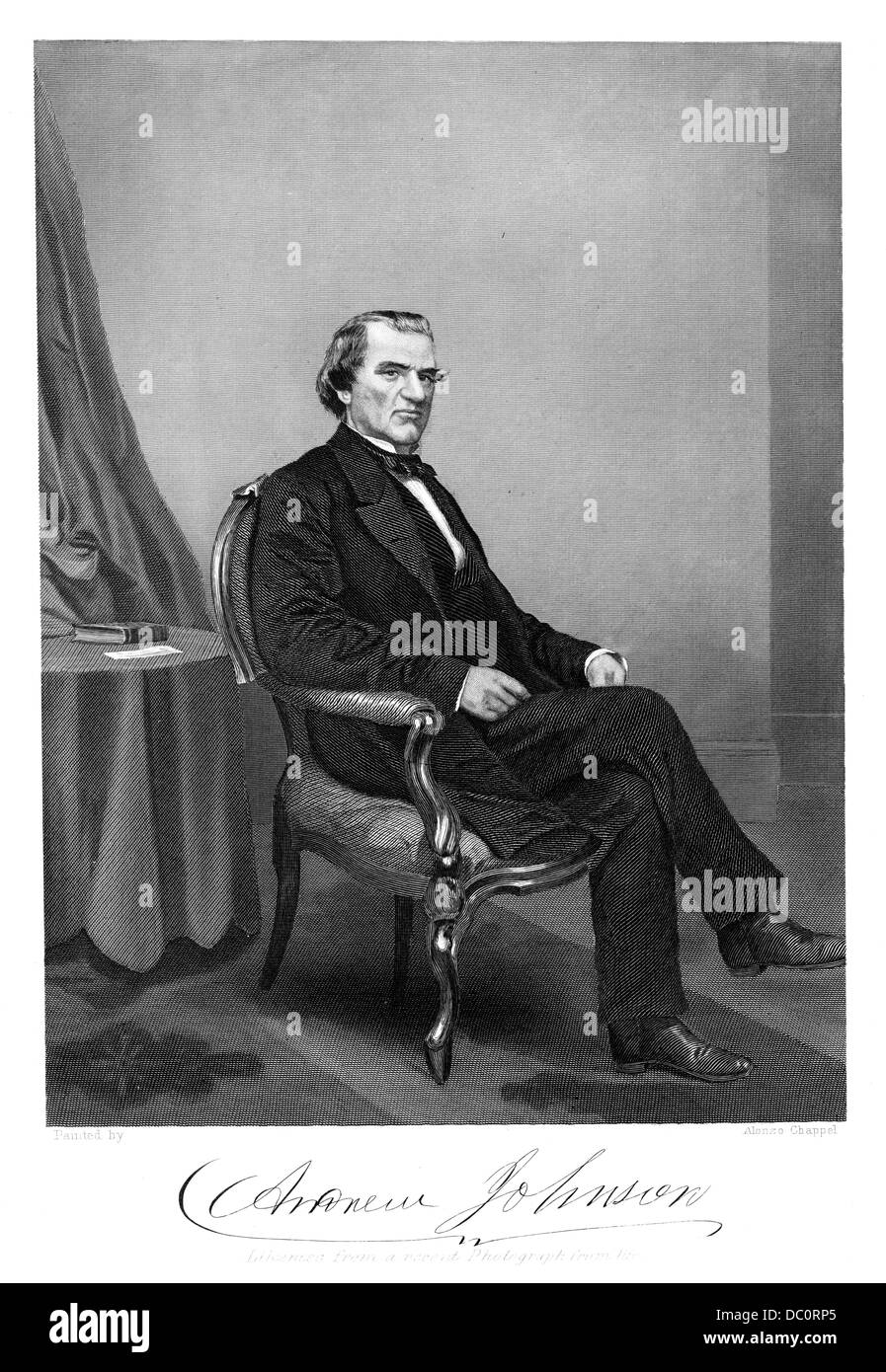 Années 1800 Années 1860 VICE-PRÉSIDENT ABRAHAM LINCOLN QUI EST DEVENU PRÉSIDENT DES États-unis SUR LA MORT DE LINCOLNS AVRIL 1865 Assassinat Banque D'Images