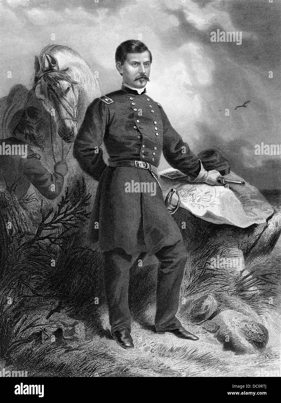 1800s 1860s 1862 PORTRAIT GÉNÉRAL GEORGE BRINTON MCCLELLAN GÉNÉRAL DE L'UNION EUROPÉENNE AU COURS DE LA GUERRE CIVILE AMÉRICAINE Banque D'Images