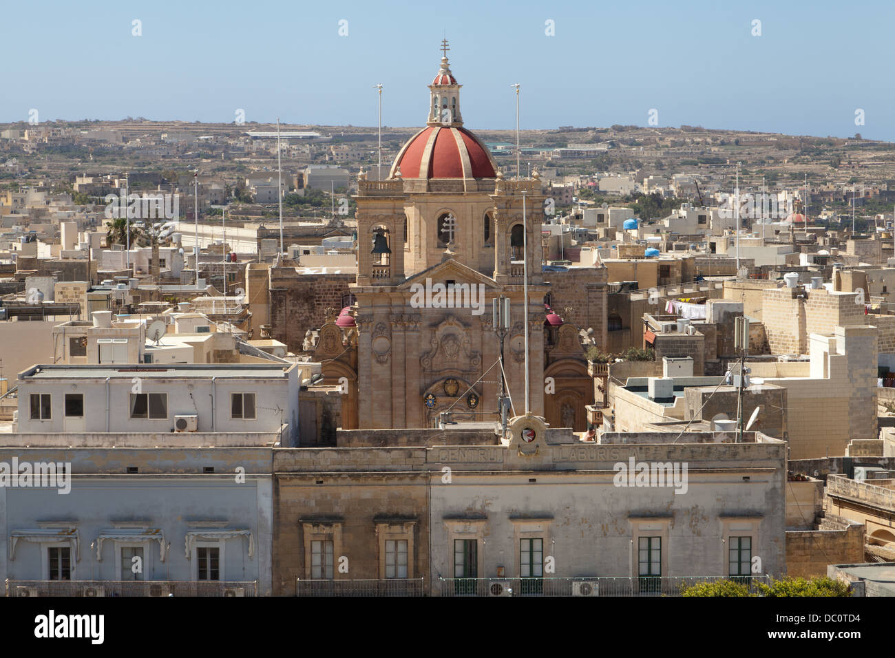 Basilique de St George, Victoria, l'île de Gozo, Malte. Banque D'Images