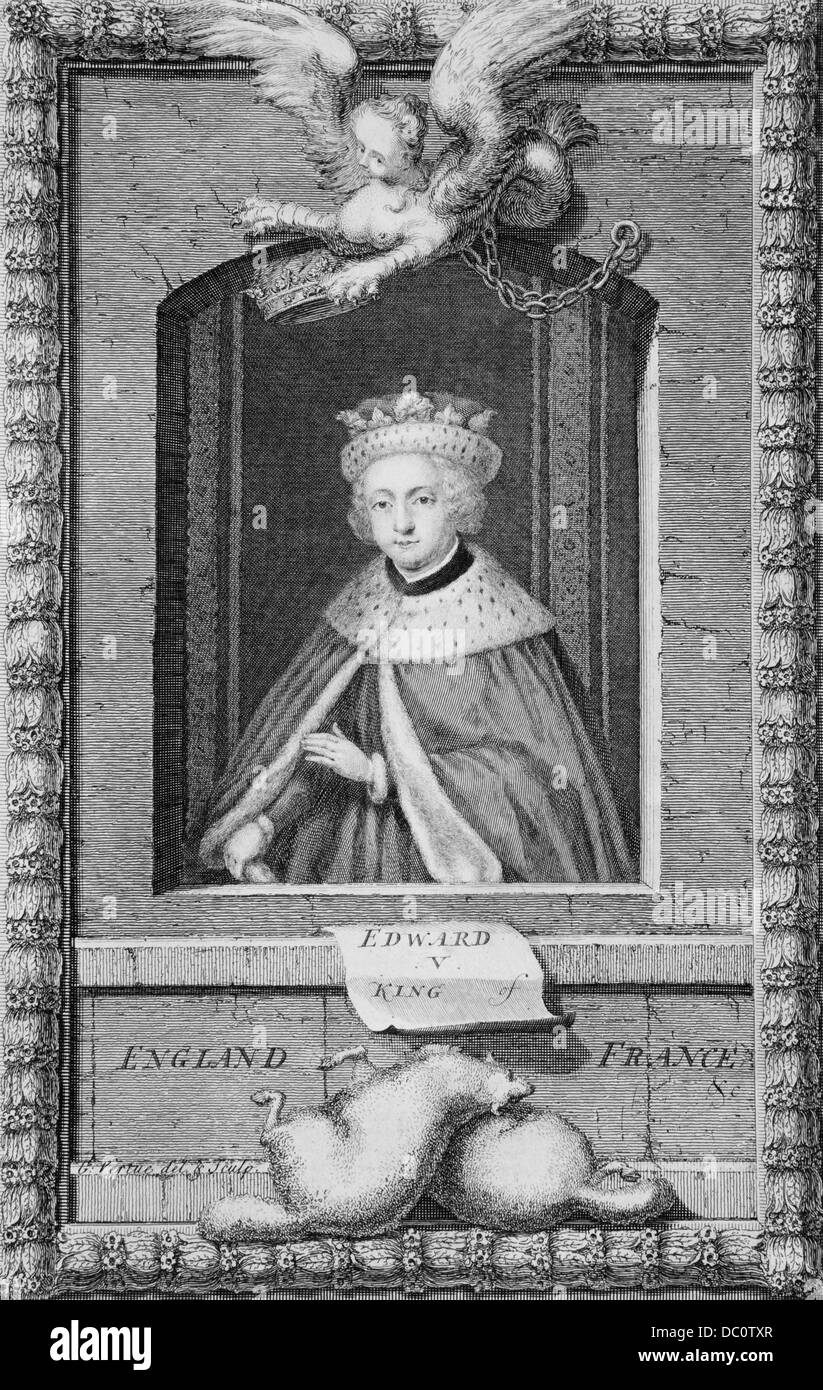 1400s 1480 Portrait du roi Édouard V D'ANGLETERRE L'UN DES PRINCES QUI EST MORT DANS LA TOUR DE LONDRES Banque D'Images
