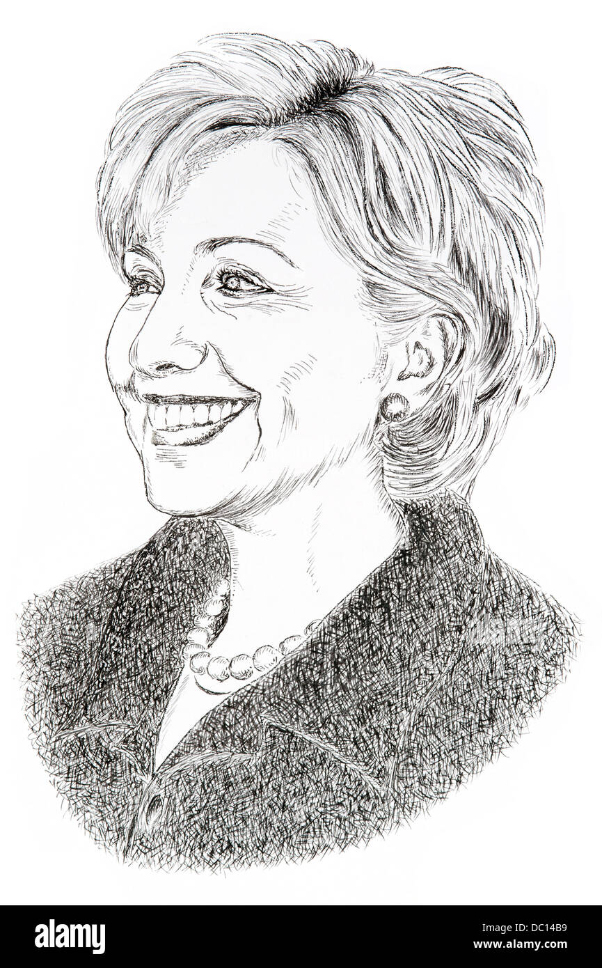 Illustration de Hillary Clinton, politicien et diplomate américain Banque D'Images