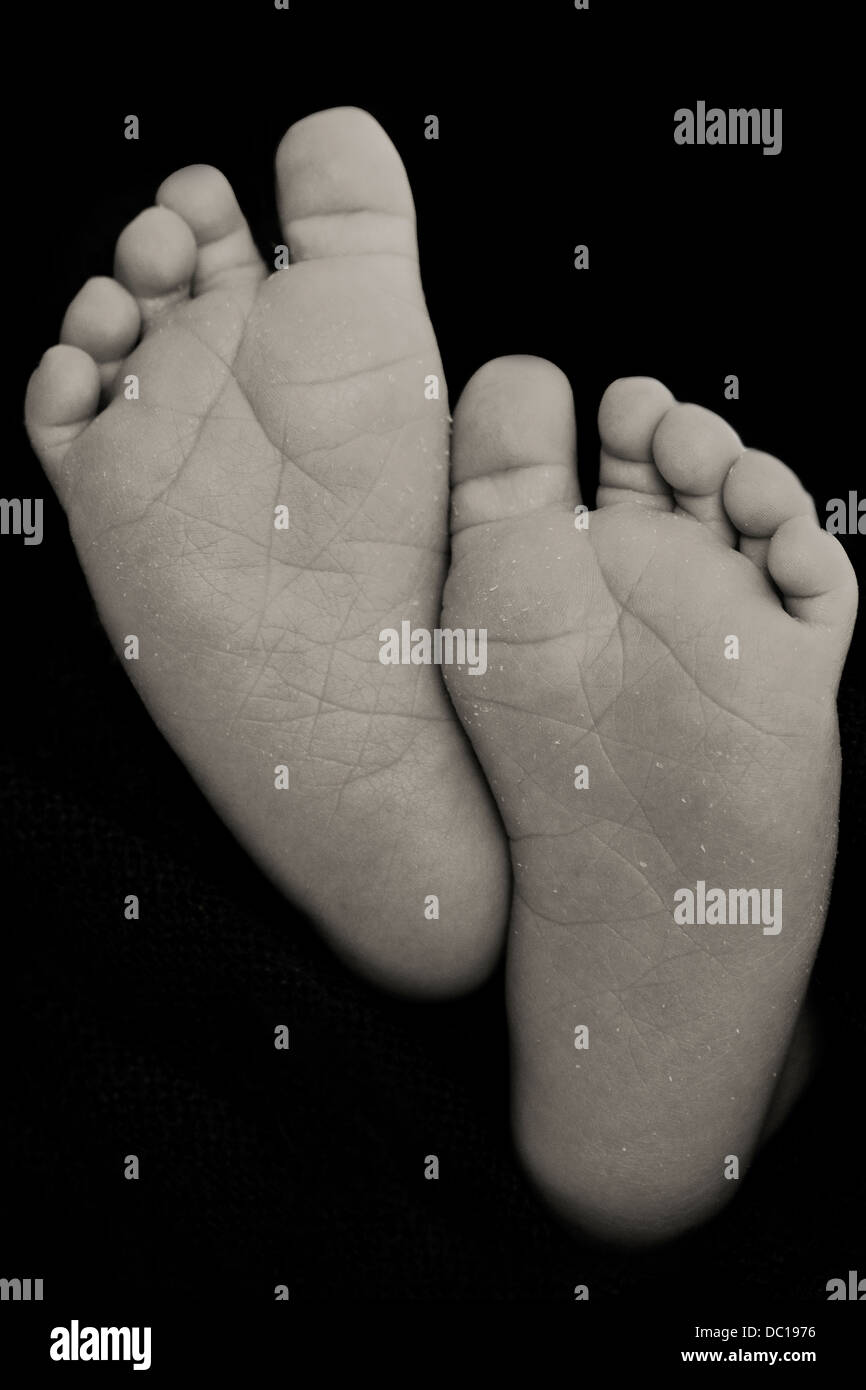 Pieds de bébé nouveau-né Banque D'Images