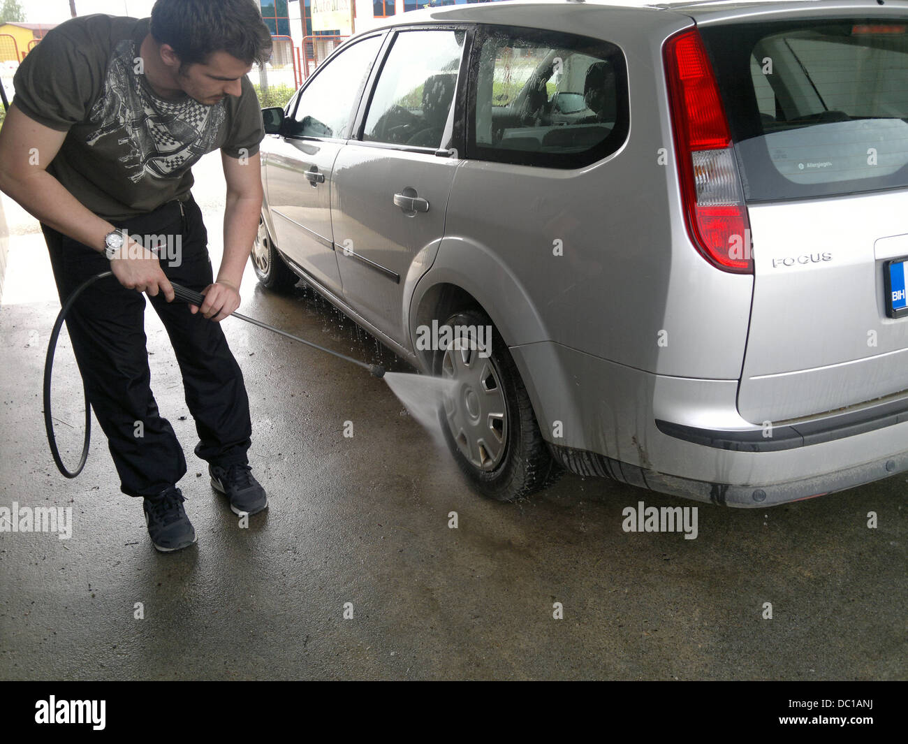 Lavage de wagonnet Banque D'Images