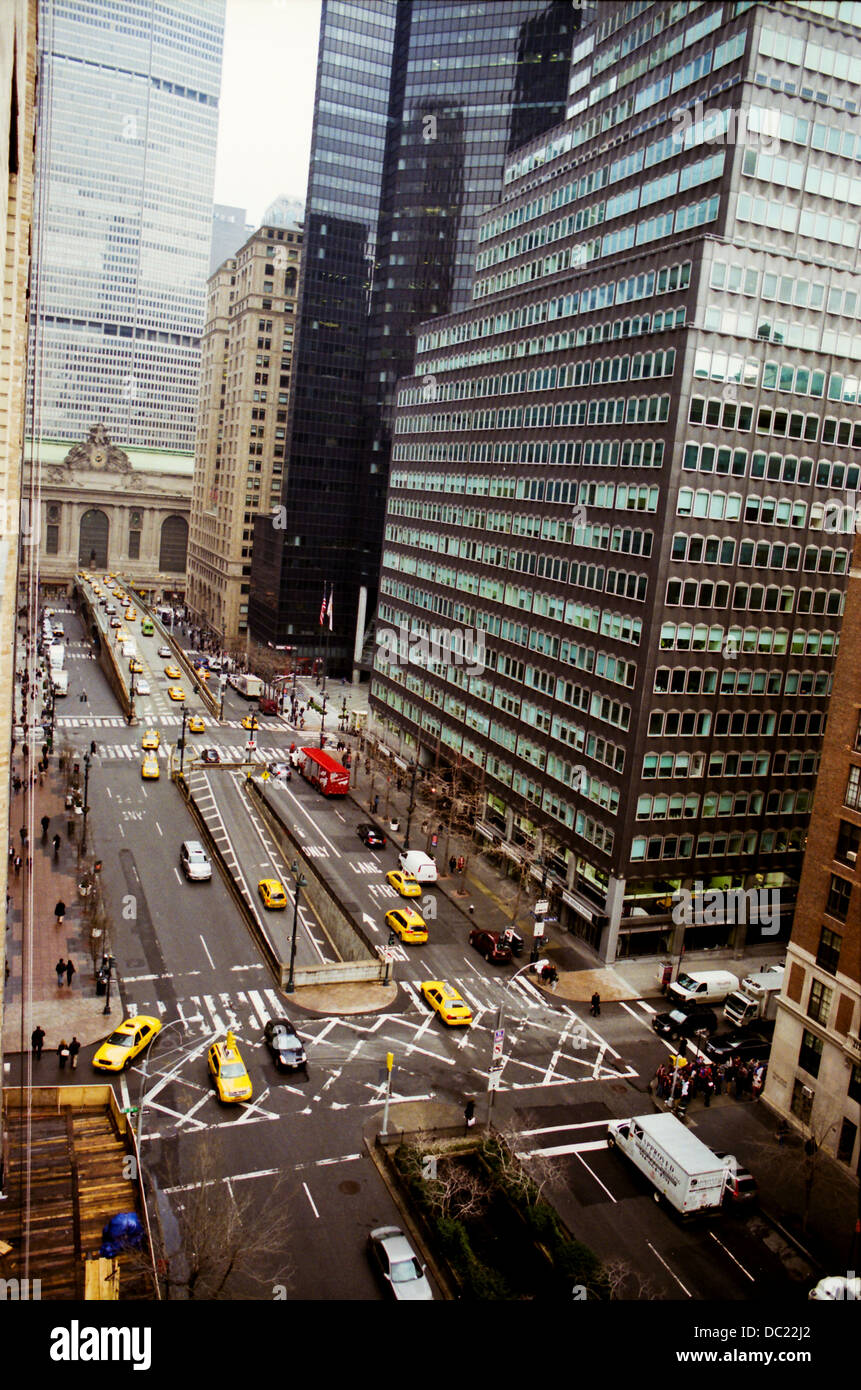 High angle view of city Street à Manhattan, New York, USA Banque D'Images