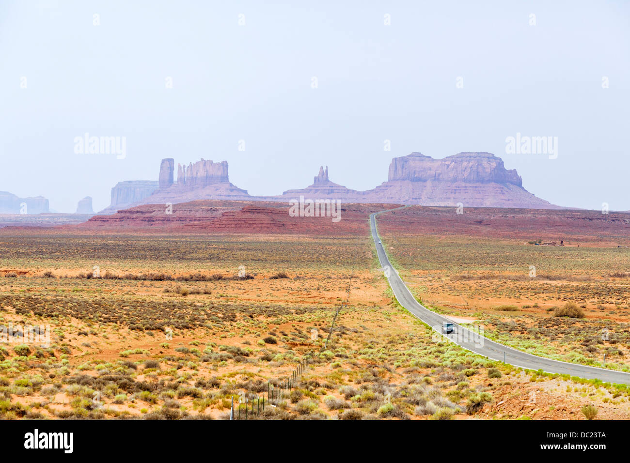 Vue sur Monument Valley à la sud sur l'US 163, Utah, USA Banque D'Images