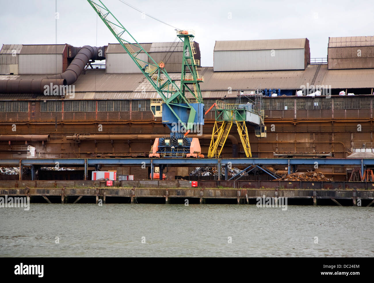 L'industrie lourde steel works Ablasserdam Rotterdam Pays-Bas Banque D'Images