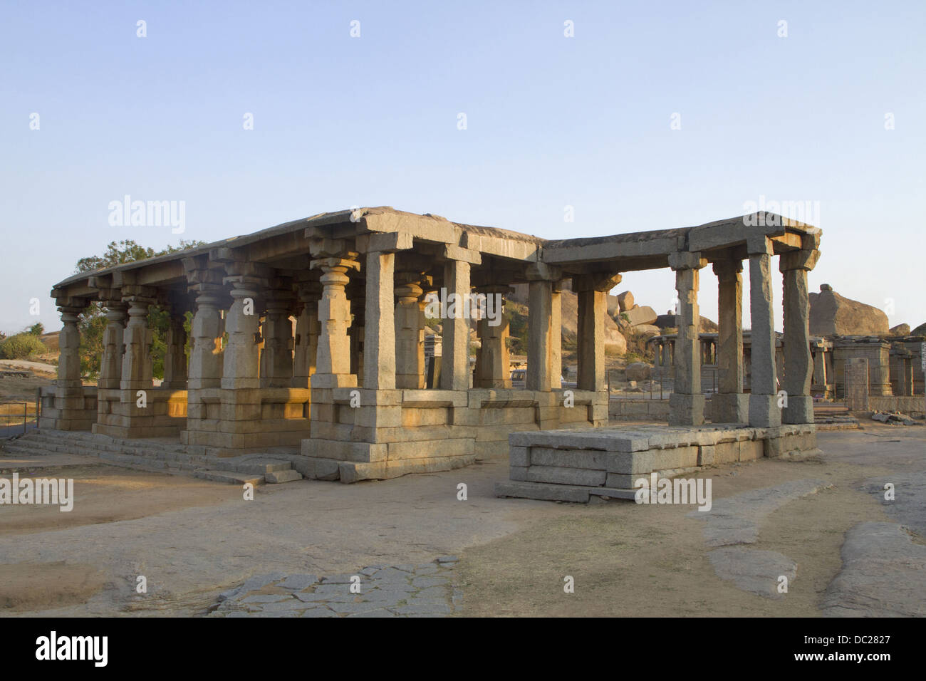 Aire de repos pour les voyageurs, Hampi, Karnataka, Inde Banque D'Images