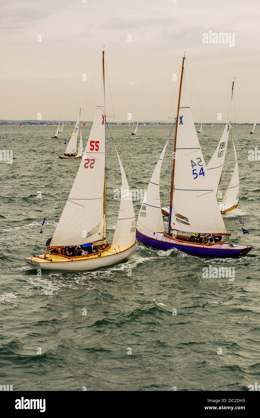 Cowes, île de Wight, Royaume-Uni.Mercredi 7 Août, collision, Aberdeen Asset Management Cowes Week. © Paul Chambers/Alamy News Live Banque D'Images