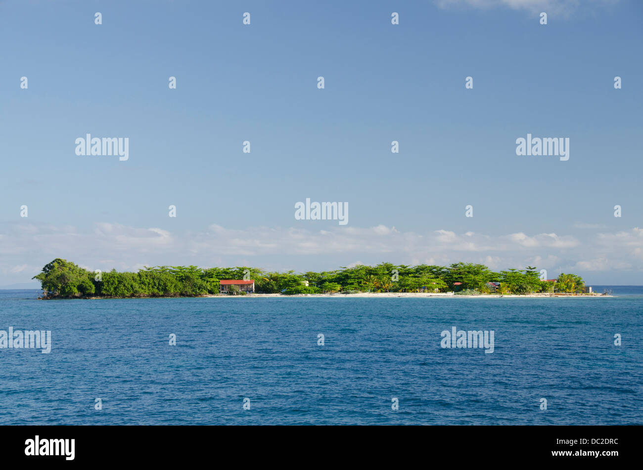 Belize, Stann Creek, la mer des Caraïbes, La sapotille Cayes Réserve Marine. Petite île de Caye Chaux Chaux (aka Cay). Banque D'Images