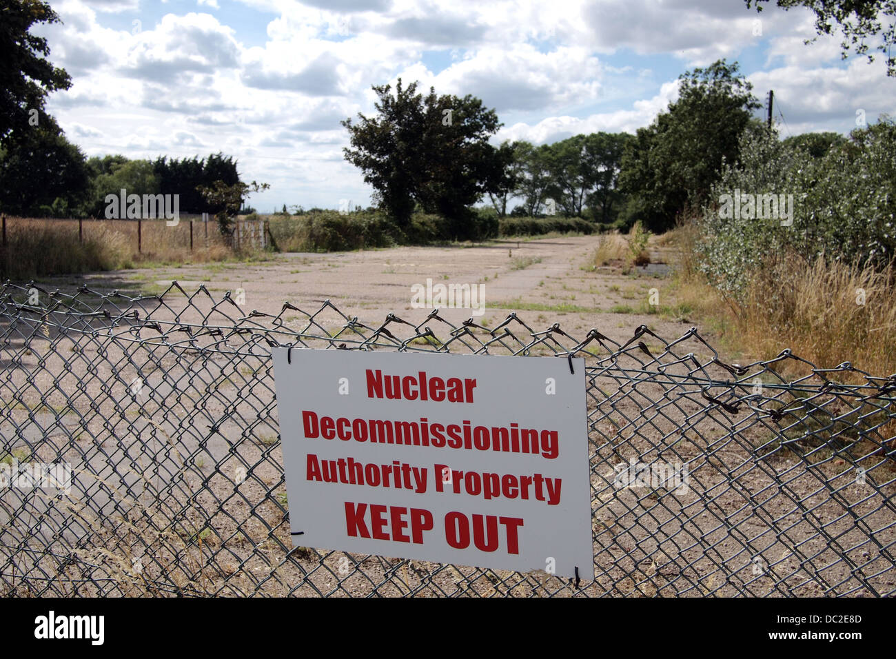Pas d'entrée Nuclear Decommissioning Authority, site de la propriété dans l'Essex, Bradwell on Sea UK Banque D'Images